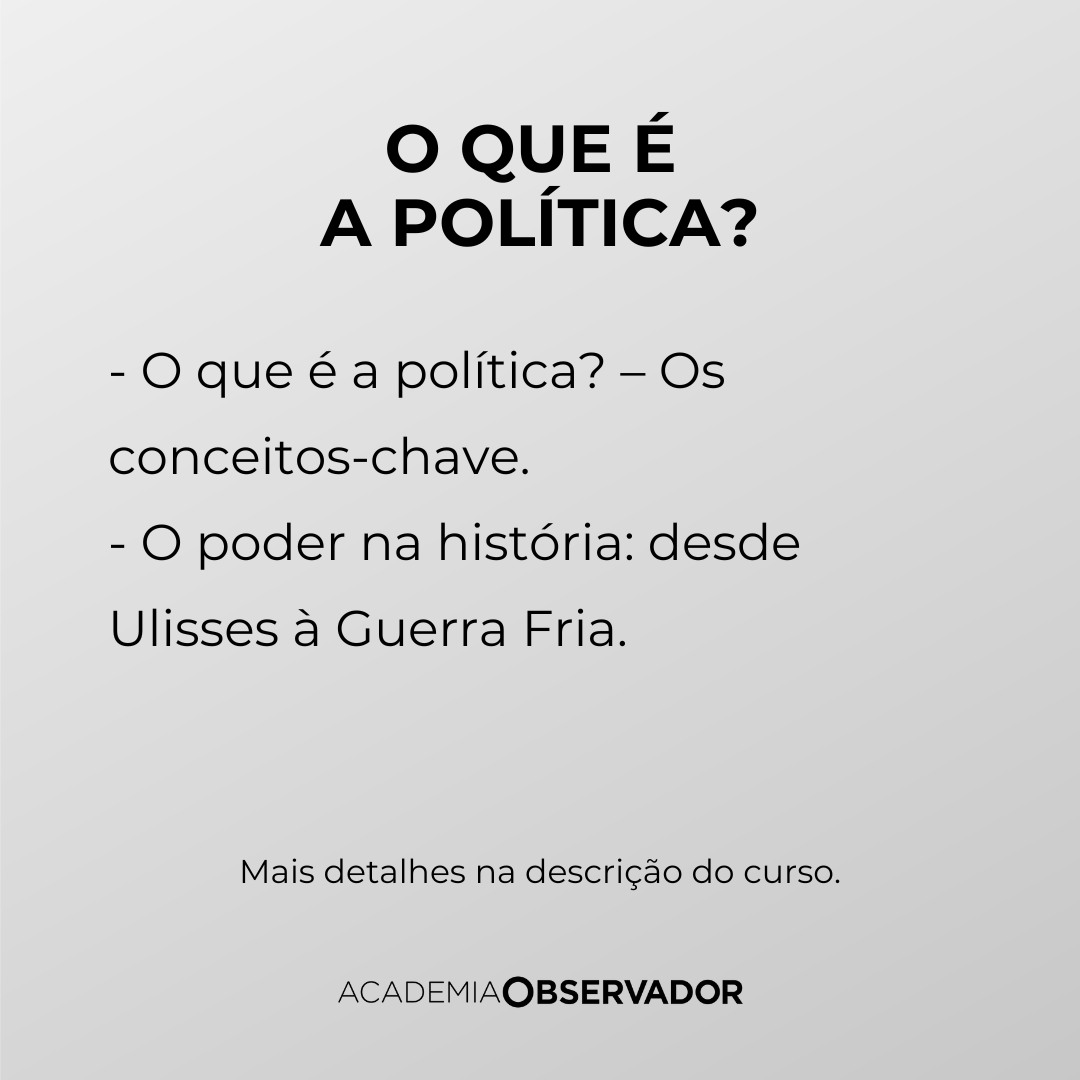 Gravação do curso "O que é a política?" por Jaime Nogueira Pinto