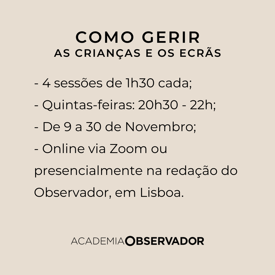 "Como gerir as crianças e os ecrãs" um curso por João Faria