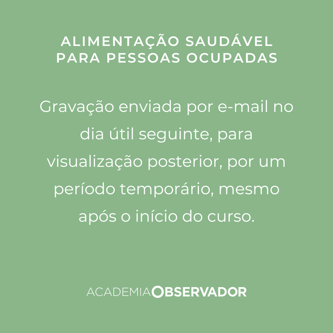 "Alimentação saudável para pessoas ocupadas" um curso por Joana Teixeira