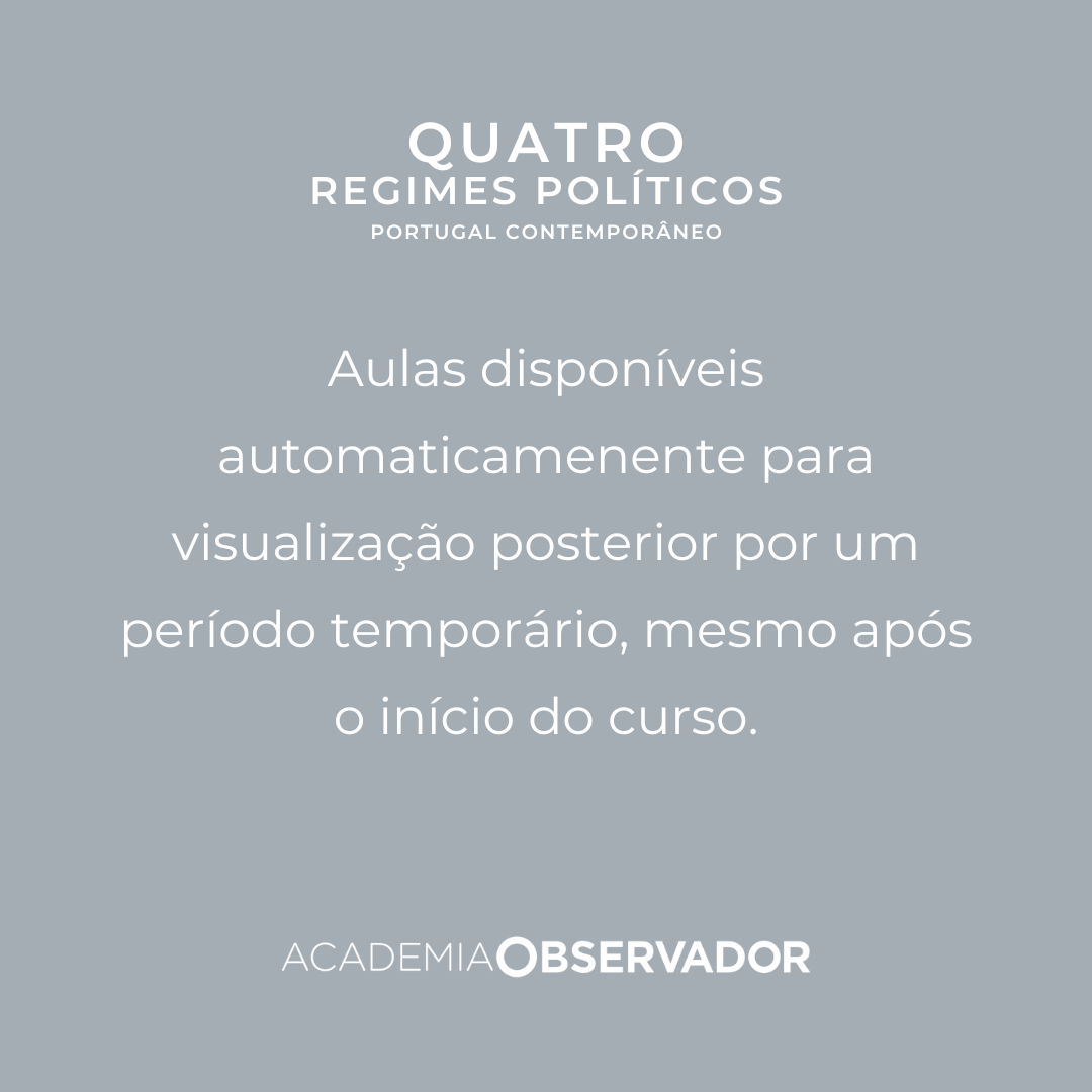 "Quatro regimes políticos - Portugal contemporâneo" um curso por Rui Ramos