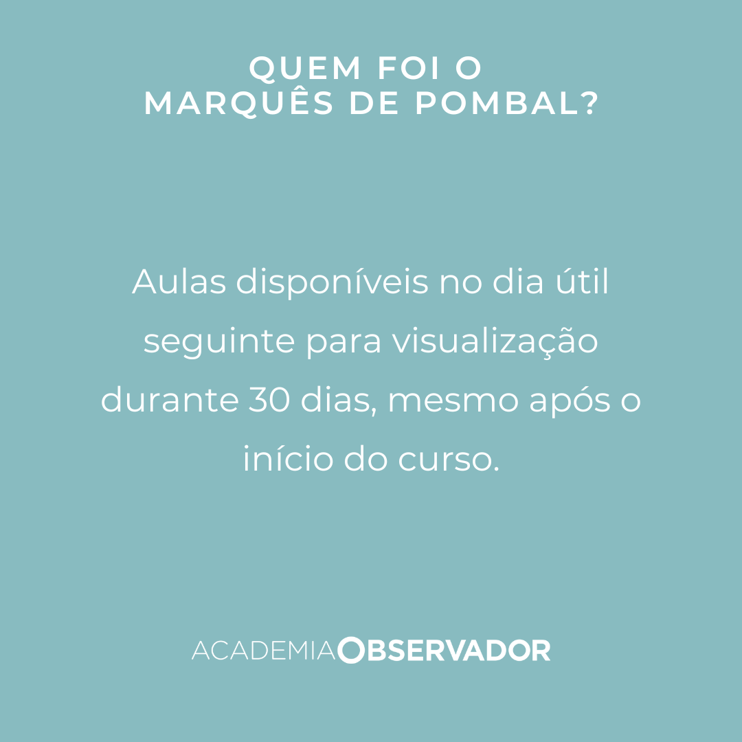 "Quem foi o Marquês de Pombal?" um curso por José Eduardo Franco